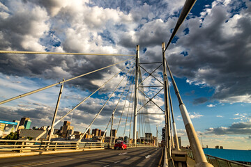 Fototapeta premium Road By Bridge Against Sky In City