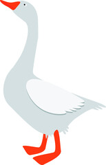 Vector illustration of domestic animal goose. Farm. Flat graphic