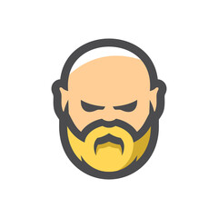 Bald man with beard Vector Cartoon illustration