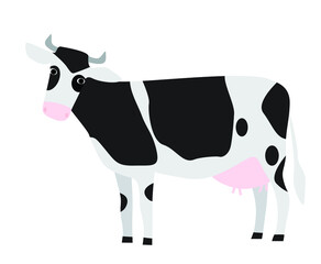 Vector illustration of a cow. Domestic animal illustration. Farm collection