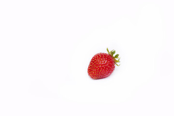 red juicy ripe strawberries isolated on white background