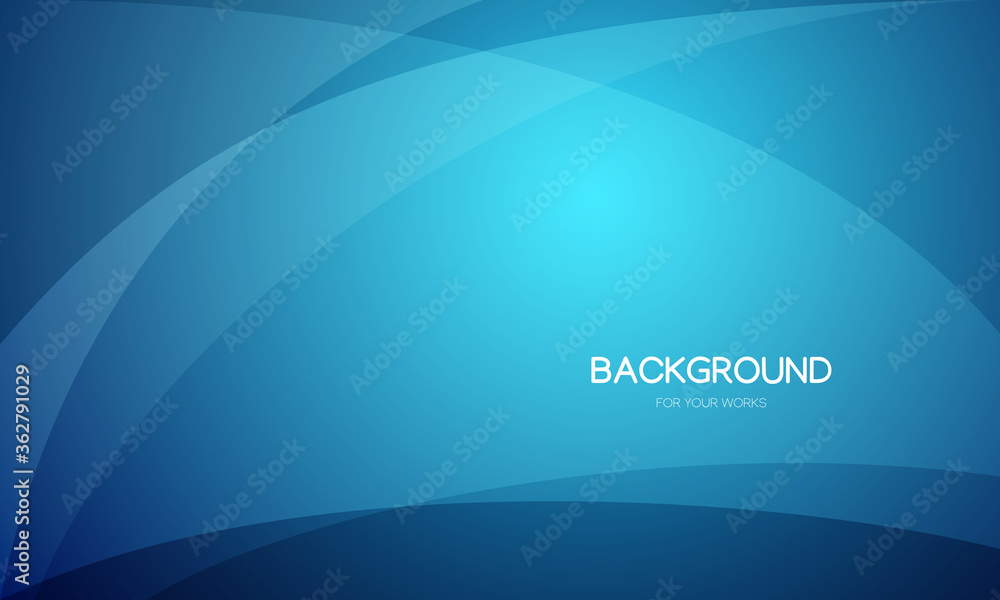 Aufkleber Abstract background vector illustration. Gradient blue with curve lines.