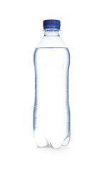 Plastic bottle of pure water isolated on white