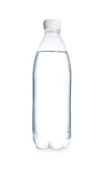 Plastic bottle of pure water isolated on white