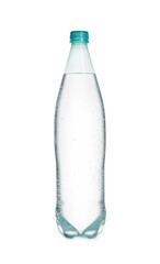 Plastic bottle of pure water isolated on white
