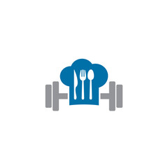 exercise food logo , healthy food logo