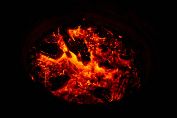 Fire and embers on a black background