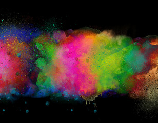 Obraz na płótnie Canvas Abstract neon watercolor splash background banner