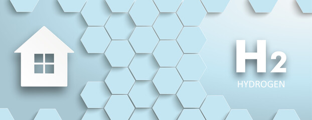 Blue Hexagon Structure House H2 Hydrogen Header