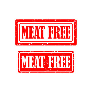 Meat free grunge rubber stamp on white background, vector illustration