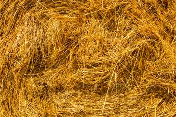 Haystack. Close-up stack of dry hay