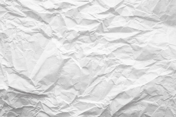White crumpled paper abstract background texture