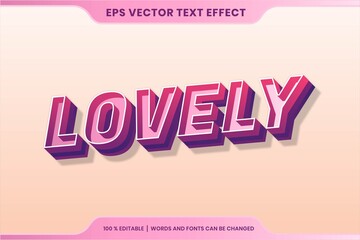 Text effect in 3d gradient pastel color Lovely words text effect theme editable retro concept