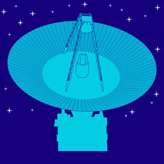 Radio antenna. astronomy and space research. Vector Illustration.