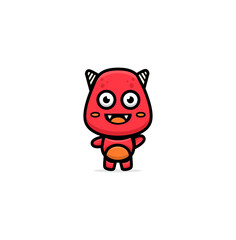 Illustration of cute red monster