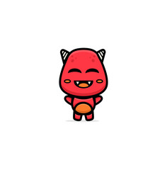 Illustration of cute red monster