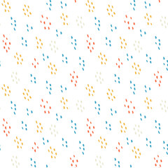 Seamless pattern of rain. Colorful seamless texture for kids. Kids fashion. Swatch of cartoon background. Stock vector illustration on white background.