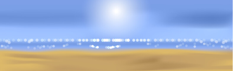 Fototapeta na wymiar Beach and sea sunlight, summer holidays vector illustration
