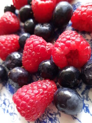 blueberries and raspberries