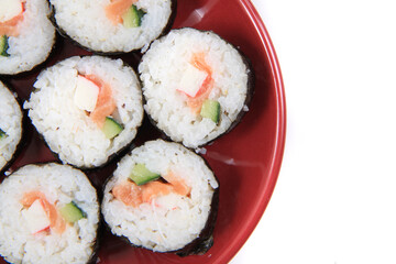 homemade sushi isolated