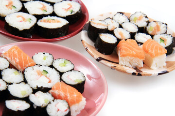 homemade sushi isolated