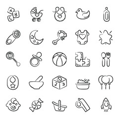 
Pack Of Childhood Doodle Icons
