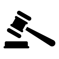 gavel law icon vector.Gavel or ceremonial mallet icon. Small hammer for court of law, auction, meeting or ceremony.