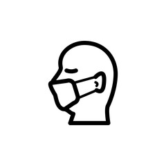 mask on face icon vector symbol template