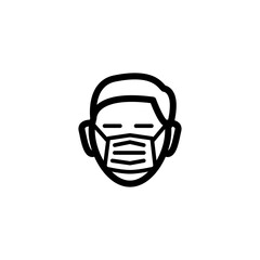 mask on face icon vector symbol template