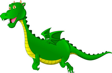 cute dragon cartoon on a white background