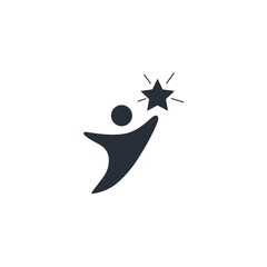 Man and hope. Vector icon isolated on white background.