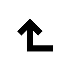 arrow pointing up, download button isolated on white, simple arrow for icon flat line, black arrow up direction, arrow sign of next or download upload concept