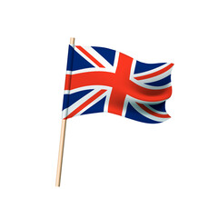 Great Britain flag, red and white cross on blue background. Vector illustration.