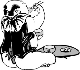 浮世絵　食事　その1