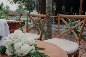 rustic vintage wedding stage outdoor nature concept