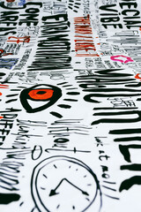Mess graffiti design on paper at an angle