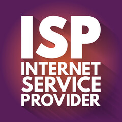 ISP - Internet Service Provider acronym, technology concept background