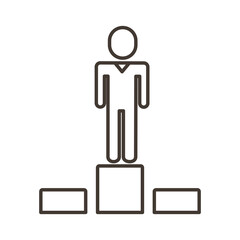 businessman figure in podium line style icon