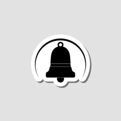 Bell sticker Icon isolated on gray background