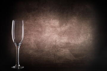 wine glass on black background