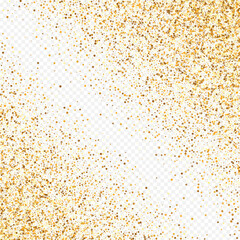 Golden Rain Holiday Transparent Background. Art 