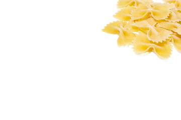 Ingredient Of Farfalle Pasta On The White Background
