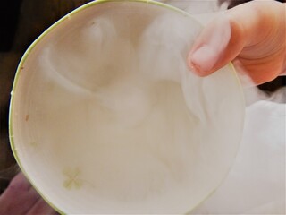 experiment in which dry ice was put into water to generate carbon dioxide