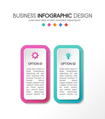 Colourful infographic template with 2 options. Flowchart. Vector