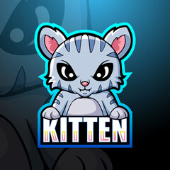 Kitten mascot esport logo design © frescostudio