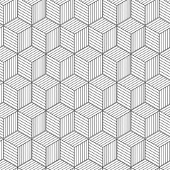 Vector linear 3D shape box seamless pattern background on white surface