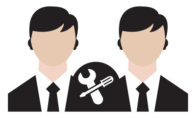 Repair team icon. vector graphics