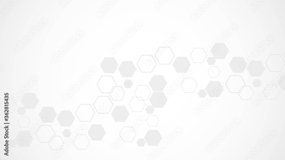 Poster hexagonal abstract background. big data visualization. global network connection. medical, technolog