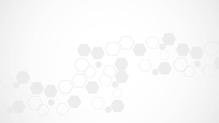 Hexagonal abstract background. Big Data Visualization. Global network connection. Medical, technology, science background. Vector illustration.