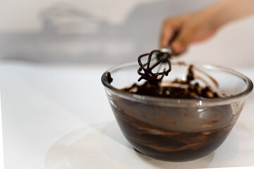 close up of a chocolate mousse